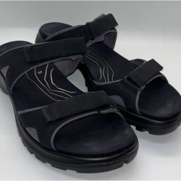 ECCO Yucatan 2.0 Offroad Slide Black Nubuck Leather Women's 9.0-9.5 Sandal Shoes - Picture 2 of 3